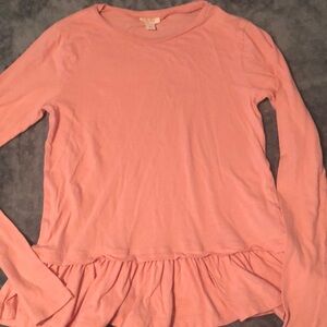J. Crew Crewcuts Peplum longsleeved top- peachy pink Size XL